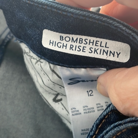 Seven 7 Jeans High Rise Bombshell Skinny, Size 12, Color Hayden - Picture 5 of 6